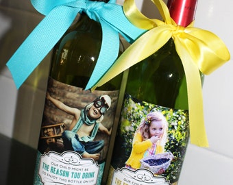 My Child Might Be the Reason You Drink Wine Label // Teacher Appreciation Gift // Thank You // Graduation or End of School Year Gift