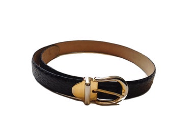 Cipriani Collection Black Embossed Italian Calfskin Leather Belt - Size Small
