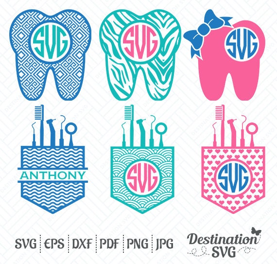 Download Dentist SVG Files Dentist Monogram Tooth SVG Cutting Files