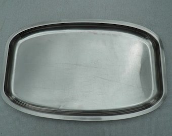 Serving Tray - 18/8 Stainless Steel - Made in Denmark - Vintage Stainless Steel
