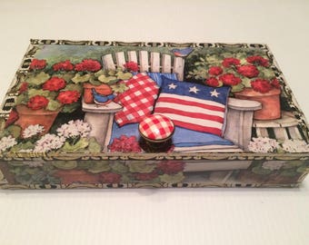 All American decorated cigar box!