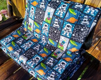 Space Walk Nap Mat Cover with Attached Pillowcase