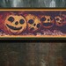 Pumkin row - Downloadable PDF Cross Stitch Pattern creepy halloween pumkins scary silly orange holidays post card style INSTANT DOWNLOAD