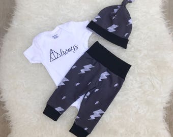 Always Harry Potter, Always Onesie, Harry Potter Baby, Harry Potter Shirt, Coming Home Outfit, Going Home Outfit, Harry Potter Baby Outfit