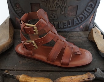 Handmade Leather Sandals Men's Genuine Leather and Vegetable