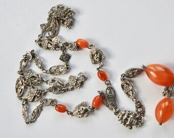 Coppini Peruzzi or Cini Florentine Carnelian Necklace