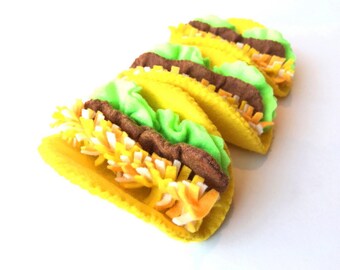felt food, taco set, eco friendly felt play food, children's play kitchen, pretend play taco, felt taco, toy taco, play food taco