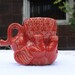 Reserved** Ceramic Elephant Planter | Red Indoor Plant Pot | Hungarian Pottery, Decorative Pot with Bowl