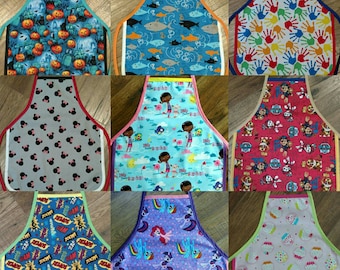 Children's Aprons, great for helping keep clothes clean when crafting, baking, carving pumpkins, etc.
