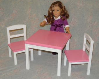 American Girl Doll Furniture Table and 2 Chairs