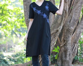 SALE 40% OFF--B119--Beautiful day (Cotton blouse with flower embroidery)