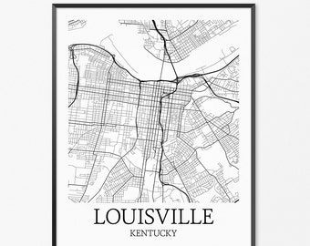 LOUISVILLE Poster Subway Sign Typography Print Living Room