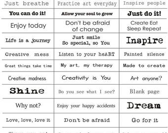 Maremi's Stickers 'SMALL MESSAGES' for mixed media, art journaling