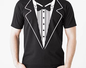 Tuxedo T Shirt TUX Funny Prom Wedding Groom Costume Outfit T shirt Tee S-3XL NEW