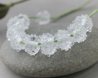Lampwork Beads, Glass Beads, Set 6 Handmade Glass Spacers Beads, Handmade Lampwork Beads, Lampwork Glass Beads, Lampwork SRA Beads