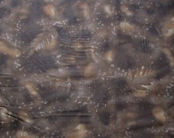 Dark Brown Fern Quilter's Weight Cotton Print Fabric - One Yard