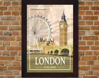 London England - Vintage Travel Poster