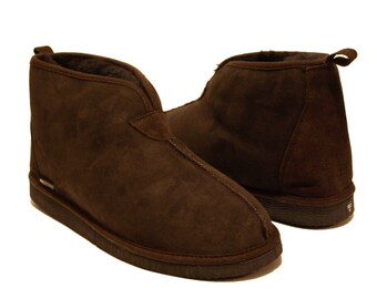 Dark Brown Sheepskin Slipper Boots