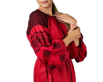 ZALXNDRA Tradition MIRA Long Dress in Scarlet Red