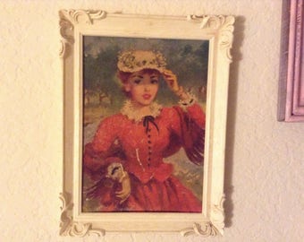 Vintage Lady Picture in Frame