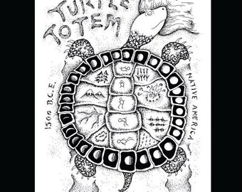 Turtle Totem: digital fine art print.