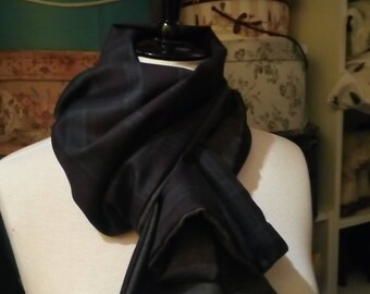 Herringbone/Check Wool Scarf