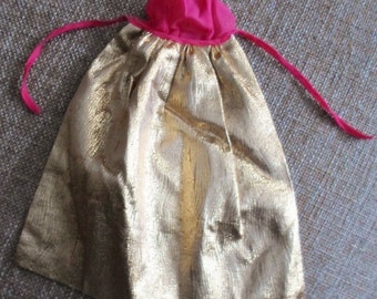 Vintage 1967 Barbie Formal Occasion Gold Lame Cape #1697, Fuchsia Chiffon, Very Rare, Hard To Find, Collectible, Barbie Clothes