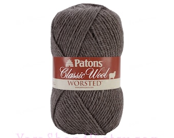 HEATH HEATHER Patons Classic Wool Yarn, Brown Wool Yarn, Felting yarn, medium worsted weight pure wool Feltable yarn 3.5 ounce 100g, 77208 <