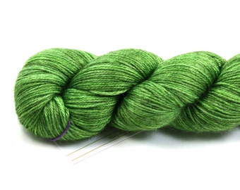 Envy--hand dyed sock weight yarn, merino and silk, (437yds/100gm)
