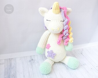 Big Plush Unicorn Crochet Pattern | Large Crochet Toy Pattern | Plush Unicorn Pattern | Crochet Cuddle Pattern