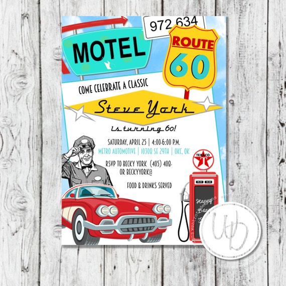 Route 66 Party Invitations 5