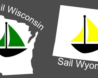 Sail Decal - Wisconsin, Wyoming