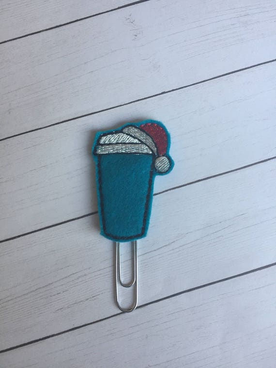 Teal Santa Latte planner Clip/Planner Clip/Bookmark. Santa Planner Clip. Holiday Planner Clip. Christmas Planner Clip. Coffee Planner Clip