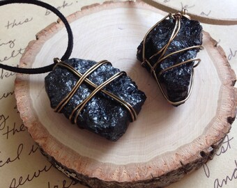 Black Tourmaline Necklace - Raw Tourmaline Necklace - Protection Necklace - Raw Stone Necklace - Raw Black Tourmaline