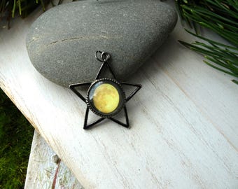 Moon Necklace, Star Pendant, Celestial Jewelry, Moon Pendant, Moon Wedding, Mystical Jewelry, Gifts Under 20.00 Wiccan Jewelry