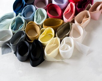 Silk Ribbon Styling Kit - Simple Palette / Pale Palette / Rosy Palette / Breezy Palette - Wooden Spools Available