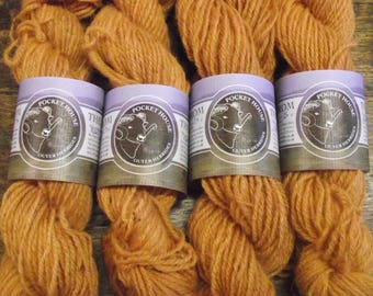 Plant dyed wool yarn, 25g skeins