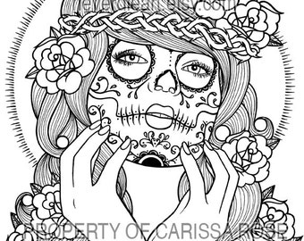 digital download print your own coloring book outline page