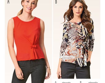 Burda Style 6580 Misses Sporty Blouse - Fitted - Side Pleats