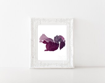 Majestic Watercolor Squirrel Print