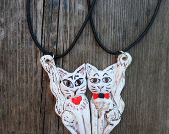 Cat pendant Cat jewelry gift for couple Boyfriend gift for girlfriend Friendship gift for friend Animal lover gift for teen girls Cat lady