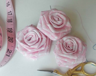 Ribbon Rose,Rose Ribbon Flower,Diy Flower,Flower for wedding Decoration,Supplies Flwoer,Fabric Flower,Pink Rose,Satin Ribbon,Carft Rose