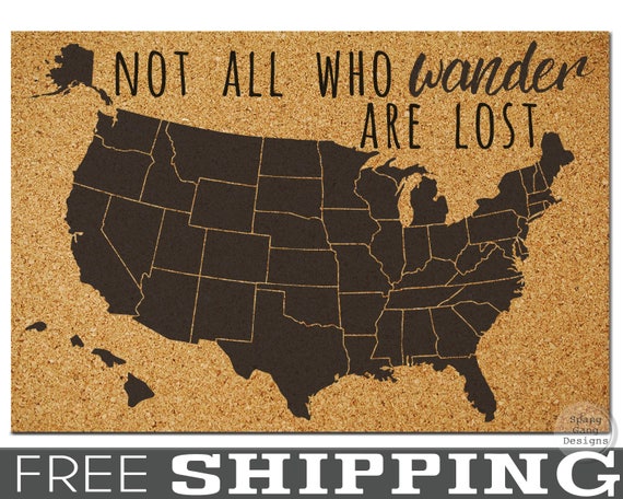 adventure board x large travel map pinnable cork map of