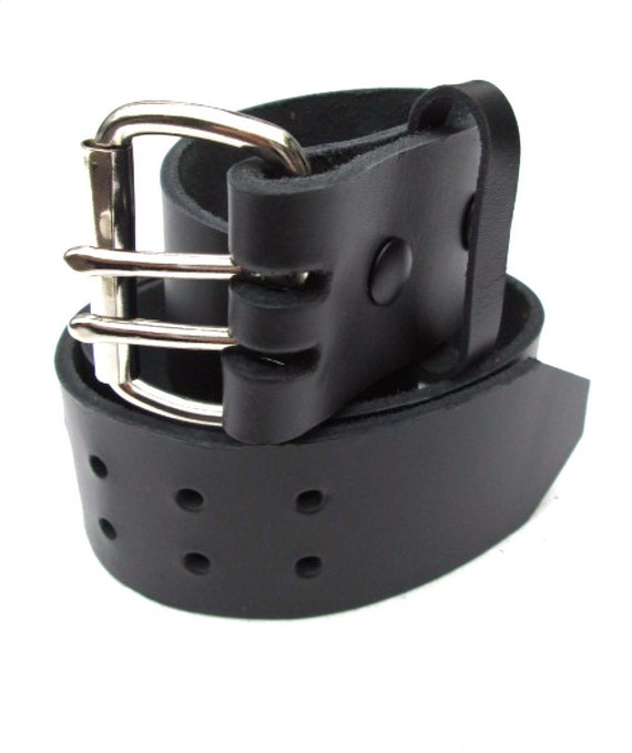 Mens Heavy Duty Leather Belt 2 inch Wide Black & Brown