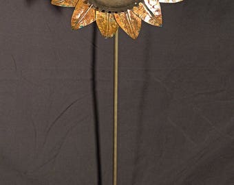 Fold Formed Copper Sunflower