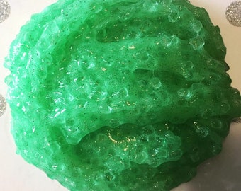 Green Apple Slushie Slime, Green glitter Slime, Green Slushie Glitter Slime, Scented Slushie Slime
