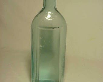 c1920s Angier's Emulsion, Aqua Glass Cork Top Medicine Bottle, Great Wedding Decor