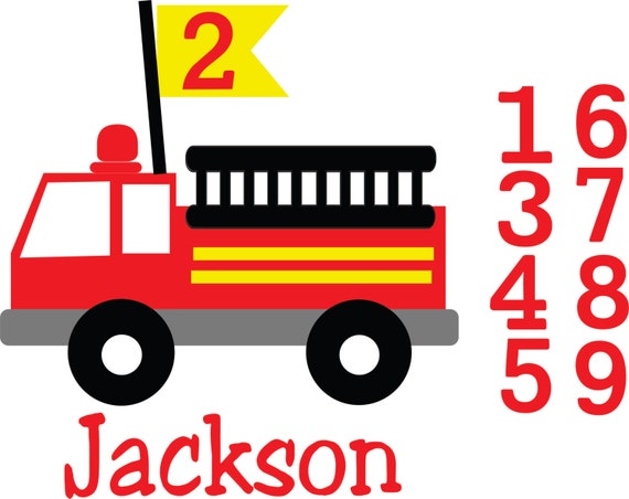 Birthday Fire Truck Files .SVG/.EPS Files