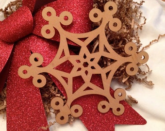 Extra Large Wooden Laser Engraved Snowflake (Style A)