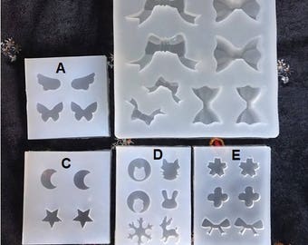 Kawaii Ear Stud Mold,resin mold,mold,silicon mold,resin craft,uv resin,ribbon mold,star mold,mould